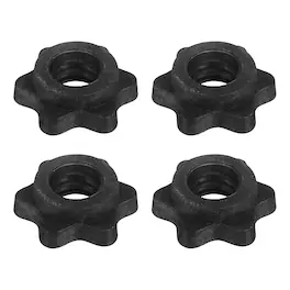 Unique Bargains - Dumbbell Collars, Barbell Spin Lock Hex Nuts Anti Slip Weight Lifting Clip 1" 4pcs Plastic for 1" Bar - Black