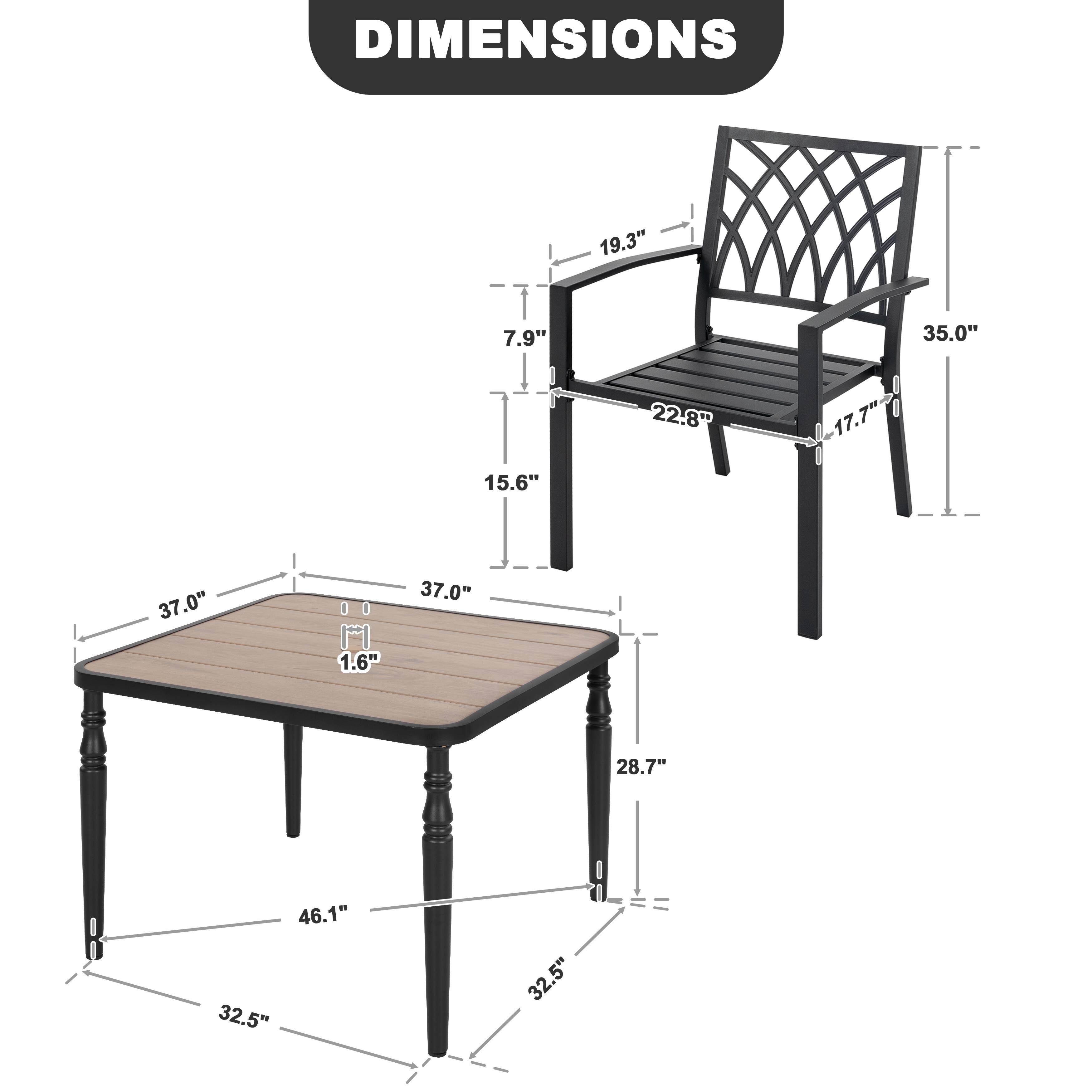 DIMENSIONS  
19.3" 7.9" 35.0" 22.8" 17.7" 15.6" 37.0" 37.0" 1.6" 28.7" 46.1" 32.5" 32.5"