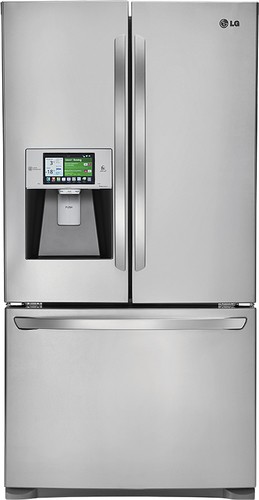  LG - 30.7 Cu. Ft. French Door Smart Refrigerator with Thru-the-Door Ice and Water - Stainless-Steel