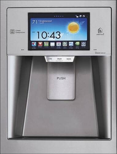 Alt View Standard 2. LG - 30.7 Cu. Ft. French Door Smart Refrigerator with Thru-the-Door Ice and Water - Stainless-Steel.