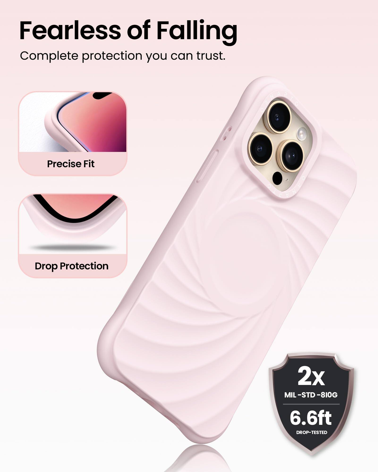 Fearless of Falling  
Complete protection you can trust.  
S Precise Fit  
C Drop Protection  
2x MIL-STD-810G  
6.6ft DROP-TESTED