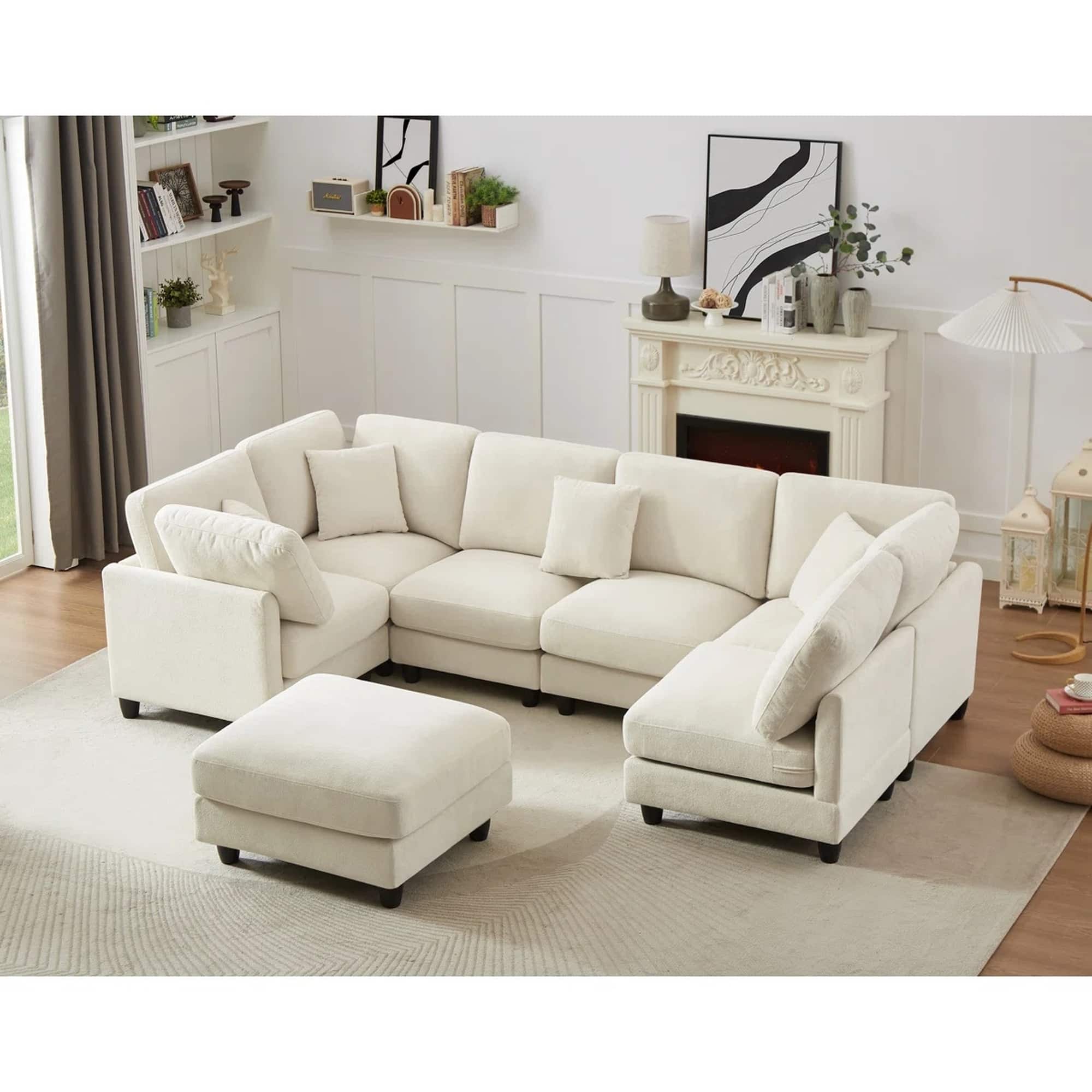 Yardgrace - Modular Sectional Sofa, Convertible Sofa Couch Modular Sofa With Ottoman - Beige price history on PriceWatchPro