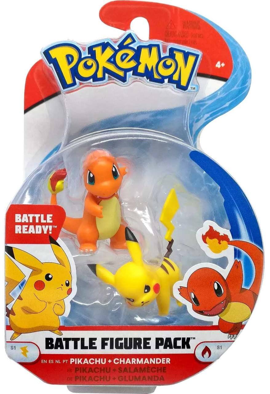 Pokémon TM 4+ Battle Ready! S1 Battle Figure Pack  
EN ES NL PT: Pikachu + Charmander  
FR: Pikachu + Salamèche  
DE: Pikachu + Glumanda