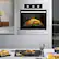Left. Costway - 24'' Single Wall Oven 2.47Cu.ft Built-in Electric Oven 2300W w/ 5 Cooking Modes - Silver + Black.