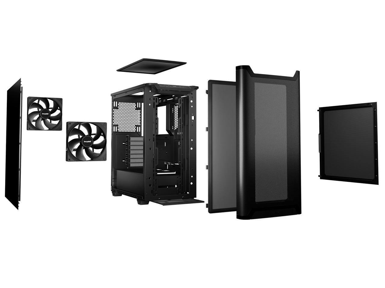 Alt View 5. be quiet! - be quiet! BG074 PURE BASE 501 Airflow Black ABS / Steel ATX Full Tower Computer Case - Black.