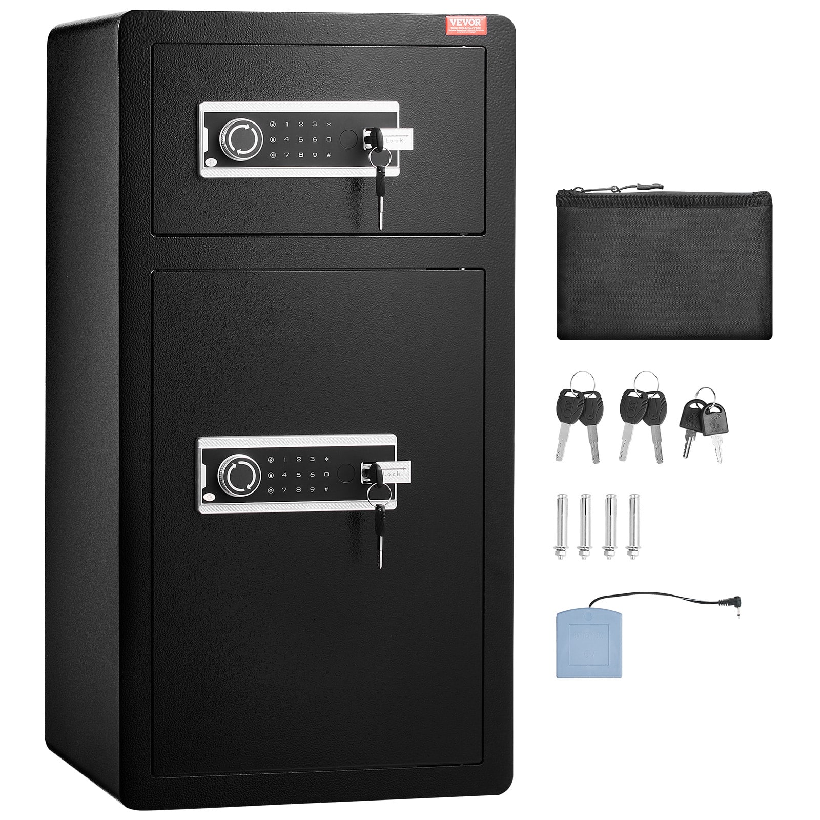VEVOR Double Doors 5.5 cu.ft Safe Box with Key Lock & Password