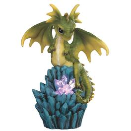 FC Design - 7.25"H LED Cute Dragon on Rocks Figurine Statue Office/Computer Desk Tabletop Medieval Gaming Home Decor Gift - Multi-Color
