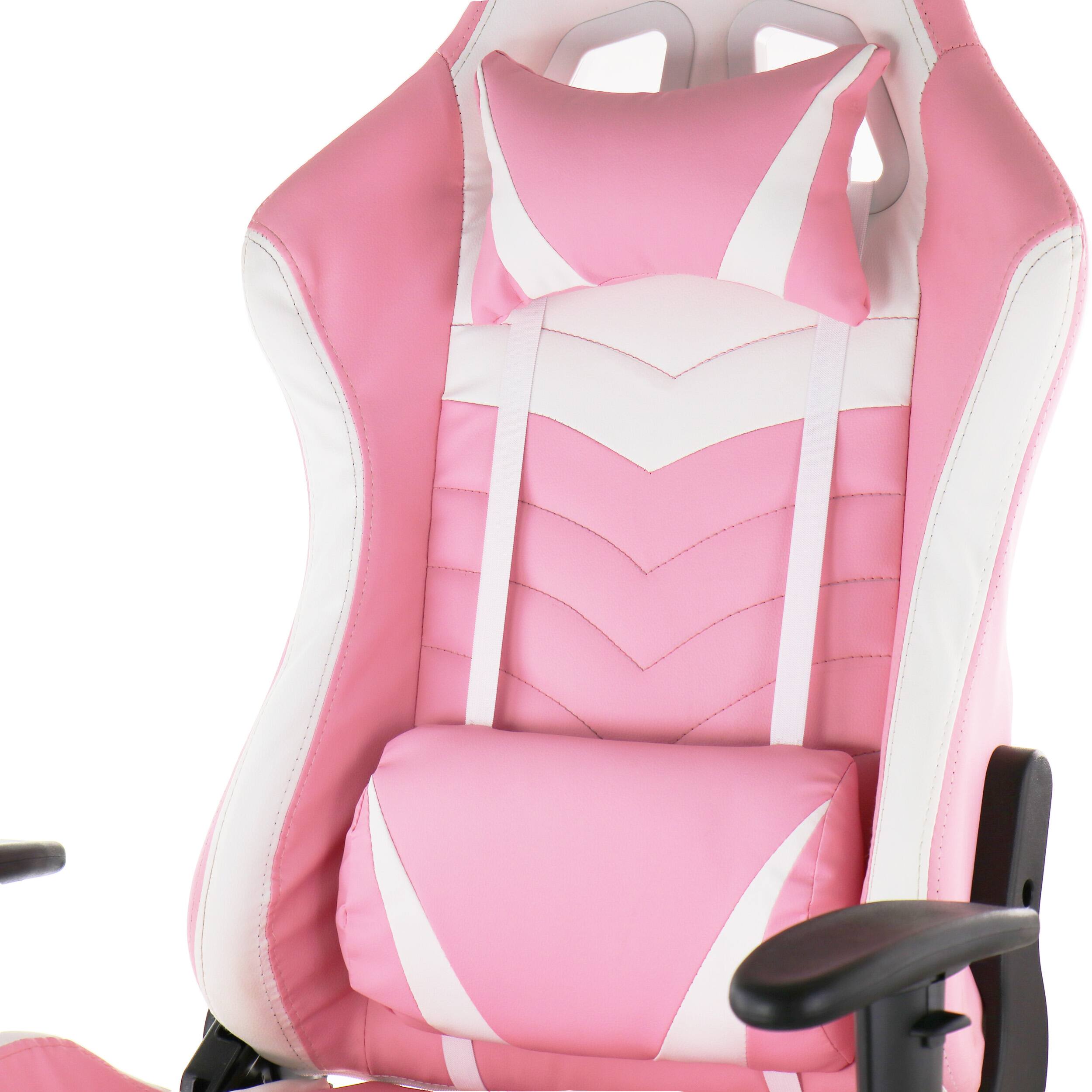 椅子 match.kh Gamefitz Gaming Chair in Pink and White Multi Color