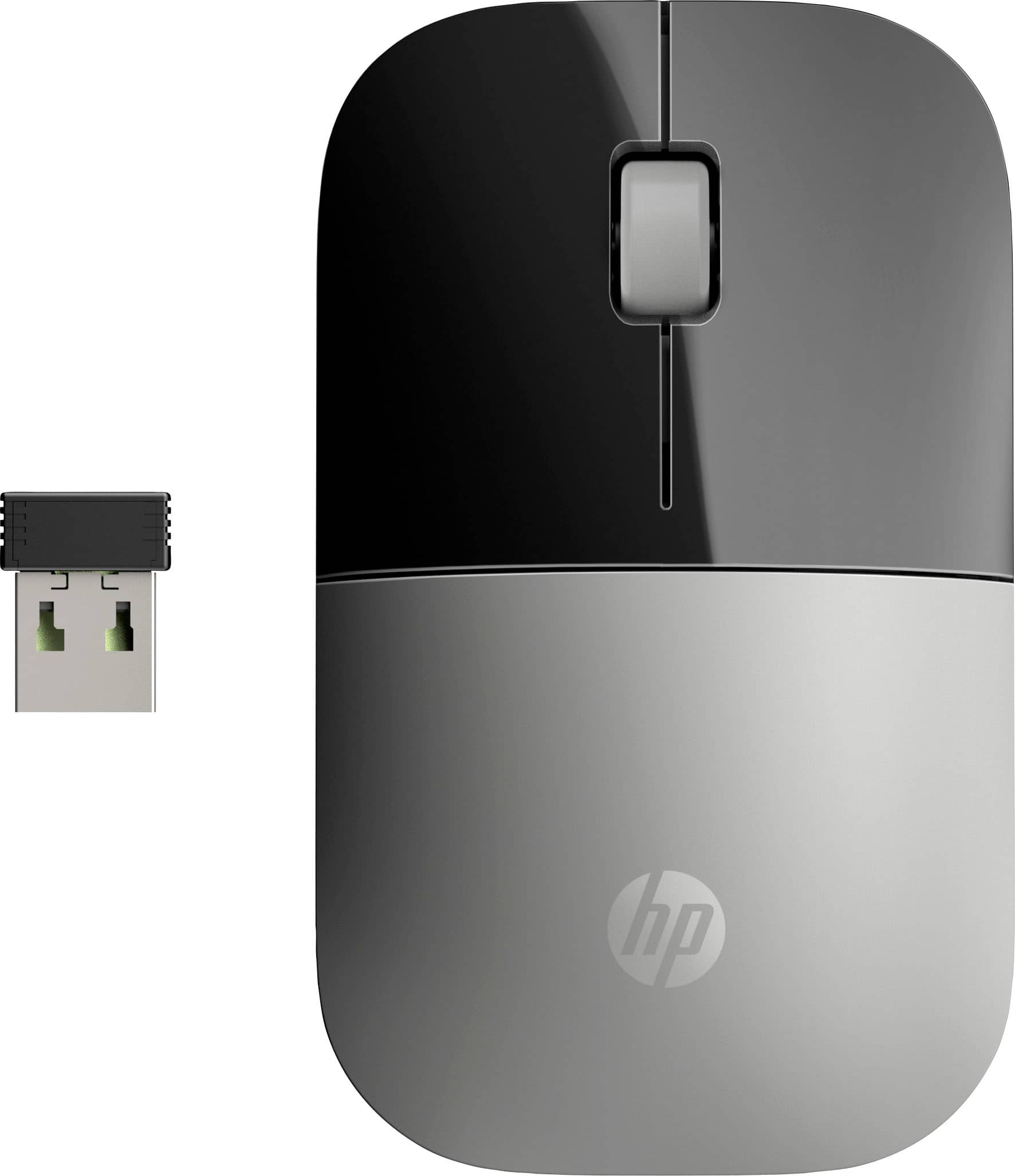 Front. HP - Z3700 G2 Wireless Blue LED Mouse - Natural Silver.