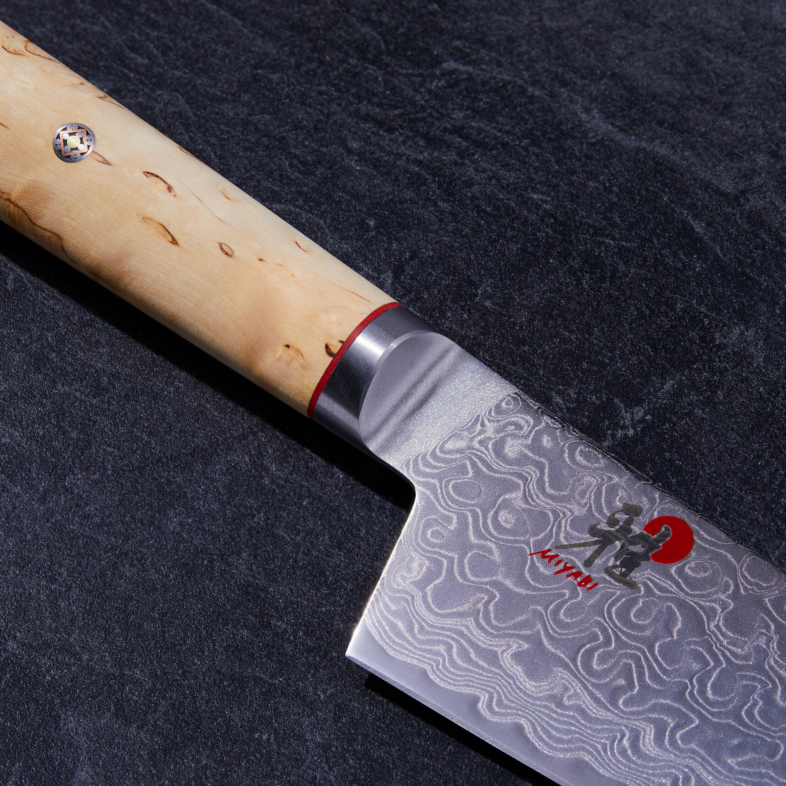 Alt View 3. Miyabi - Miyabi Birchwood SG2 7-inch Rocking Santoku Knife - Stainless Steel.