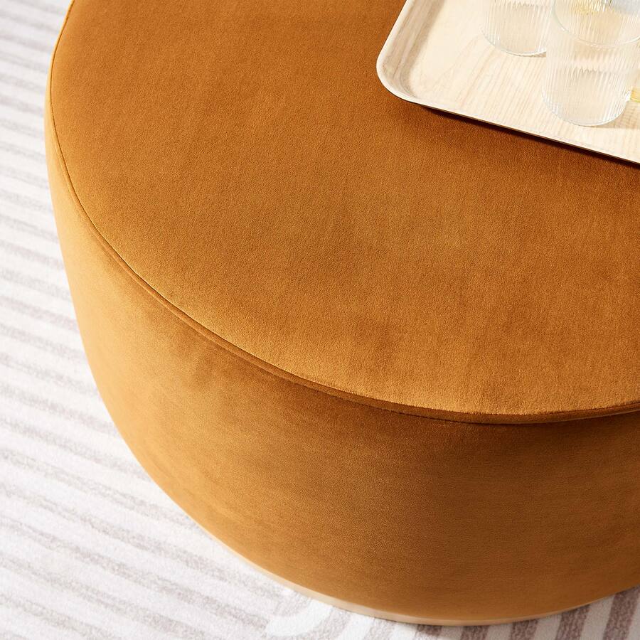Tilden Large 29" Round Performance Velvet Upholstered Ottoman by Modway ...