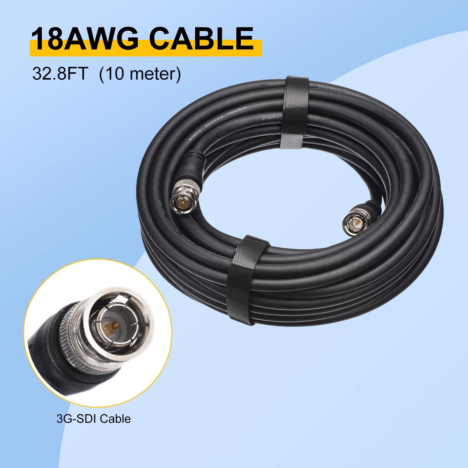 18AWG CABLE  
32.8FT (10 meter)  
SISITAL CABLE TS  
T SISITA MINDAL  
3G-SDI Cable