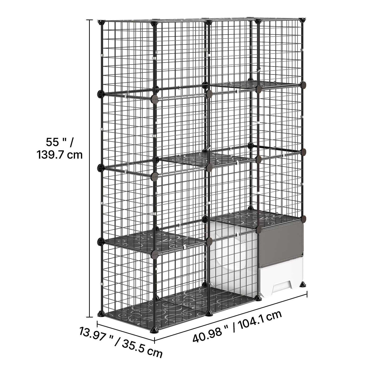 55" / 139.7 cm  
13.97" / 35.5 cm  
40.98" / 104.1 cm