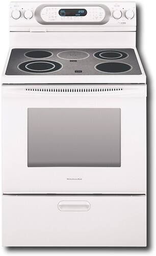 Front Standard. KitchenAid - Architect 30" Self-Cleaning Freestanding Electric Range - White.