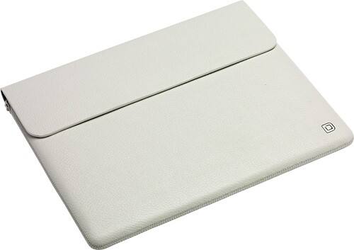 Angle Standard. DICOTA - Leather Sleeve for Apple® iPad®, iPad 2 and iPad (3rd Generation) - White.