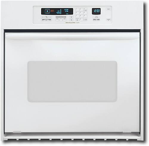 Front Standard. KitchenAid - 30" Built-In Self-Cleaning Single Electric Convection Wall Oven - White.