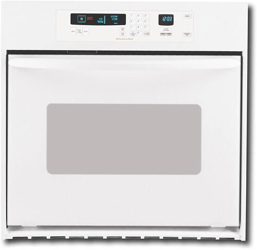 Front Standard. KitchenAid - 27" Self-Cleaning Single Electric Wall Oven - White.