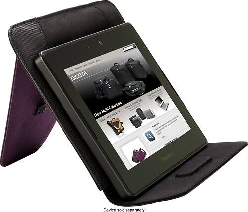 Angle Standard. DICOTA - 7 Sleeve/Stand for Select Kindle, BlackBerry, Samsung and HTC Tablets - Black.