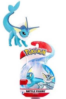 Pokémon - Pokemon Articulated 3 Inch Battle Figure | Vaporeon - Red
