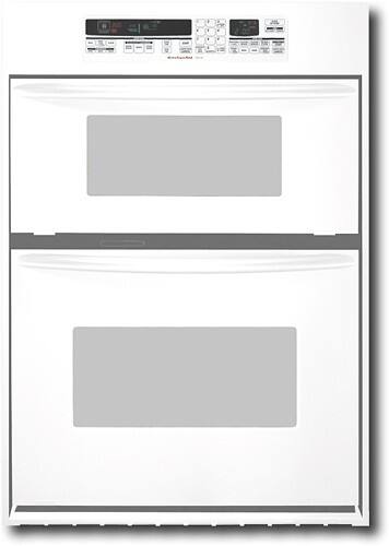 Front Standard. KitchenAid - 27" Single Wall Oven with Built-In Microwave - White.