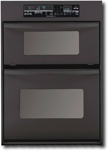 Front Standard. KitchenAid - 30" Single Electric Convection Wall Oven with Built-In Microwave - Black.