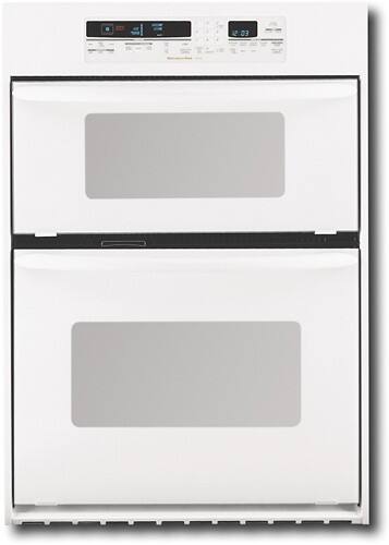 Front Standard. KitchenAid - 30" Single Electric Convection Wall Oven with Built-In Microwave - White.