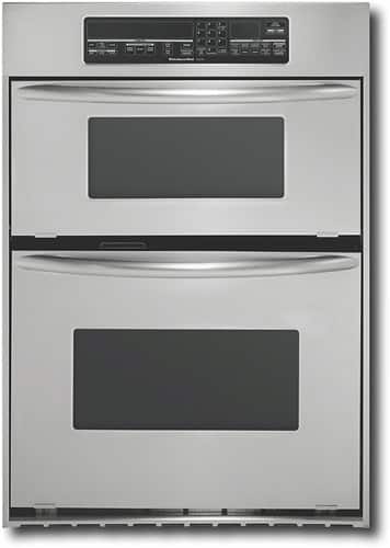 Front Standard. KitchenAid - Architect 27" Single Electric Wall Oven with Built-In Microwave - Stainless-Steel.