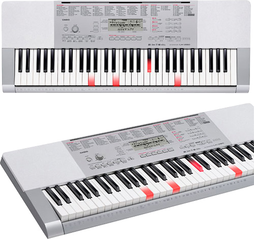 Casio Portable Keyboard with 61 Full-Size Touch-Sensitive Lighted Piano-Style Keys Silver CAS LK280 - Best