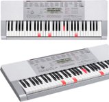 Front Zoom. Casio - Portable Keyboard with 61 Full-Size Touch-Sensitive Lighted Piano-Style Keys - Silver.