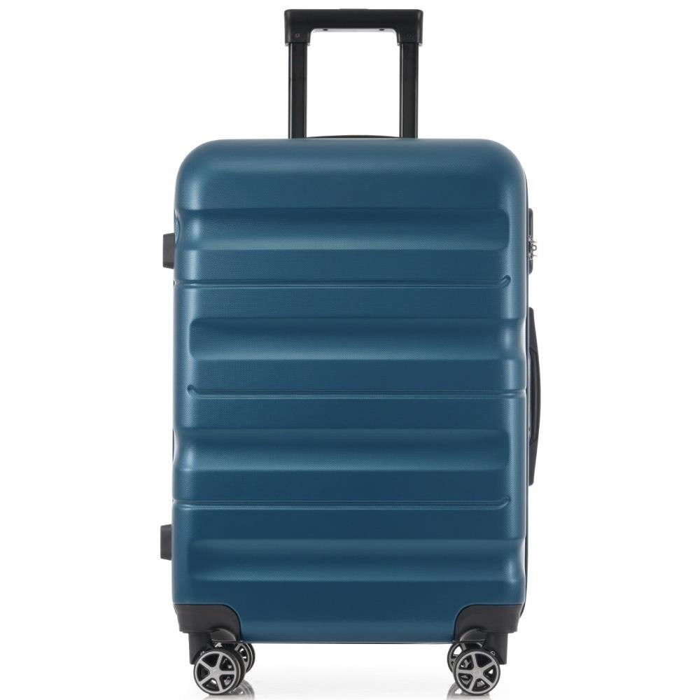 Front. BreeBe - 28-Inch Hardshell ABS Luggage, Lightweight Checked Suitcase with Spinner Wheels for Travel - Inky Blue.