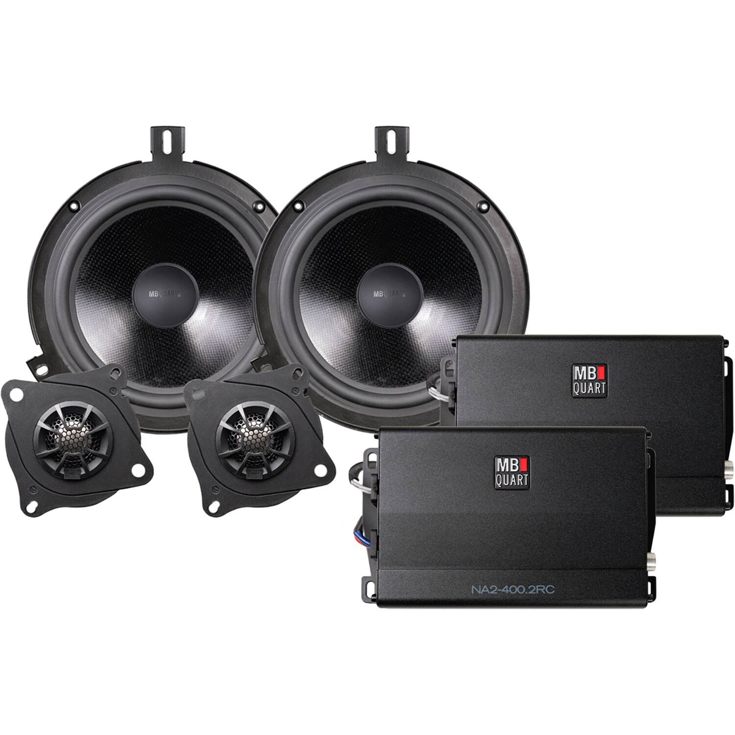 MB Quart - Tuned 6-1/2" Convertible Car Speakers with Fiber Cones (Pair) - Black