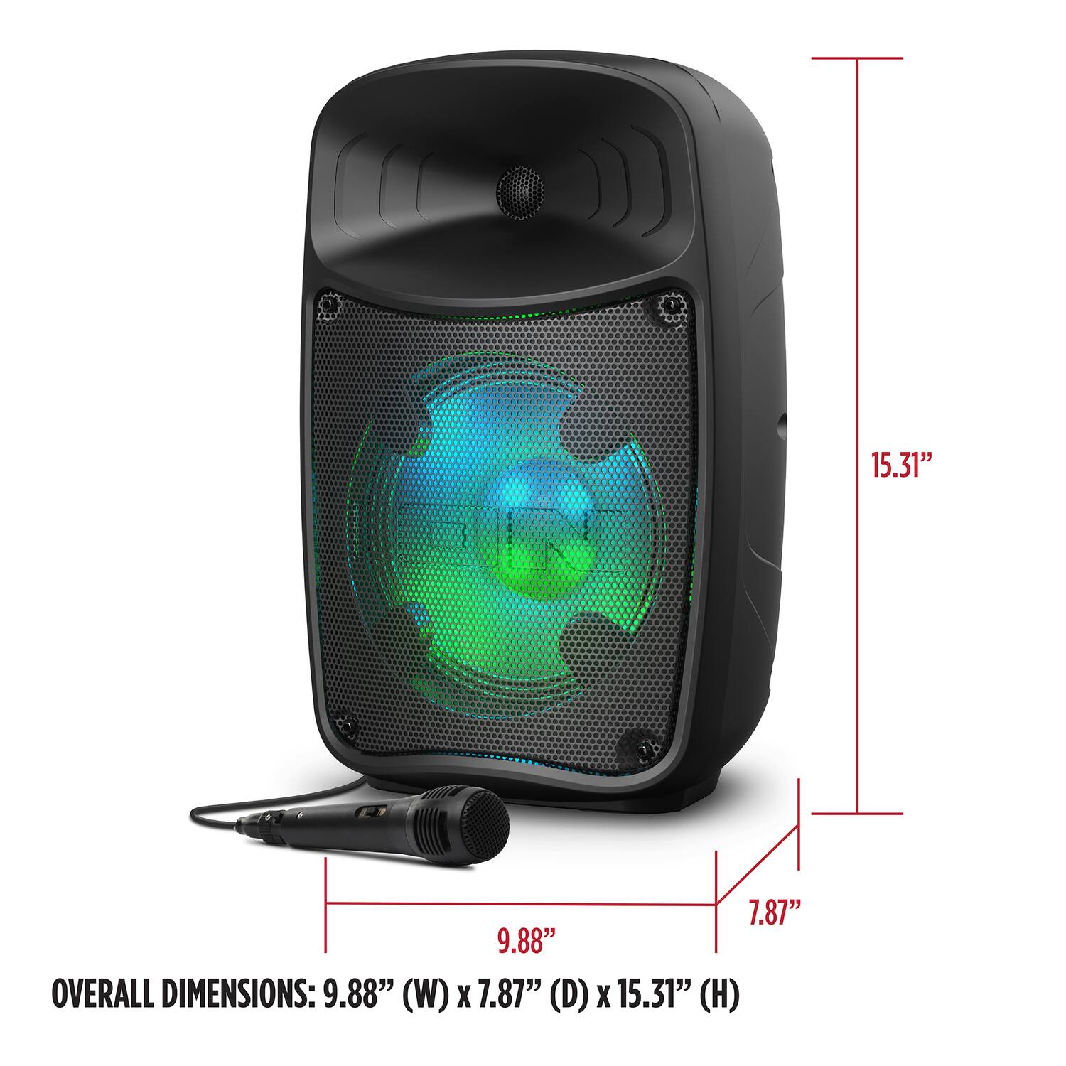 OVERALL DIMENSIONS: 9.88" (W) x 7.87" (D) x 15.31" (H)
