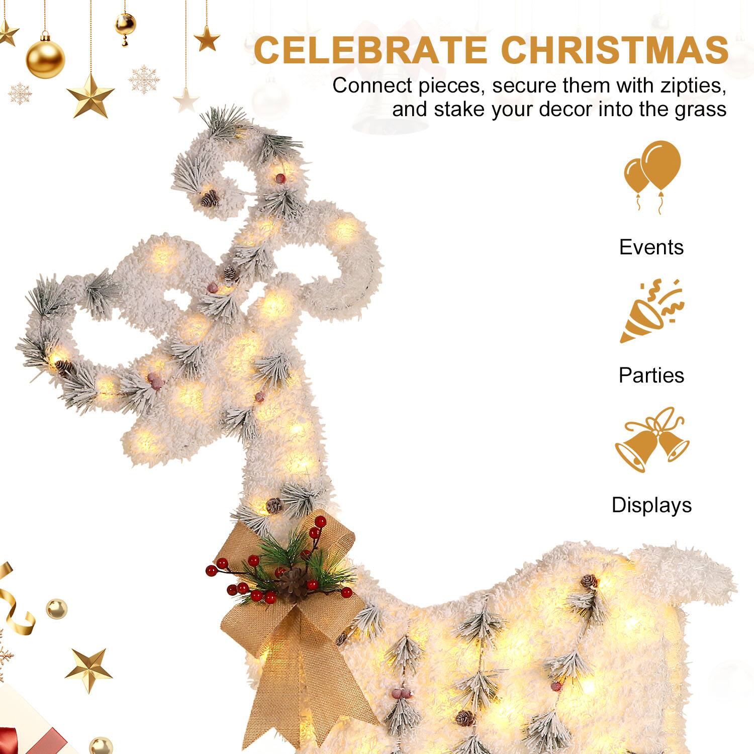 CELEBRATE CHRISTMAS  
Connect pieces, secure them with zip ties, and stake your decor into the grass

Events  
Parties  
Displays