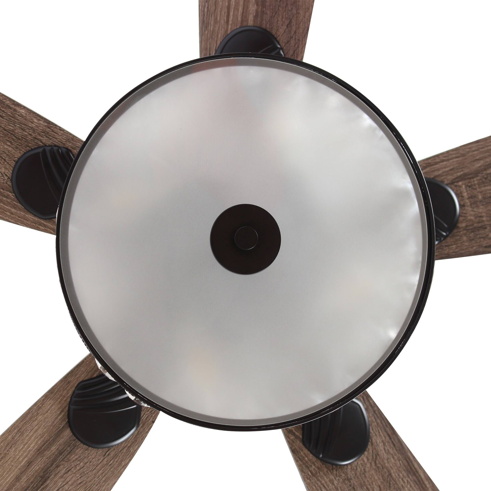 Alt View 10. Parrot Uncle - 52" Modern Silver 5-Blade Crystal Ceiling Fan with Remote Control - Black.