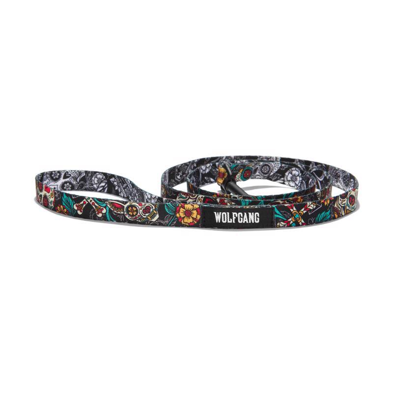 Angle. WOLFGANG PET - Wolfgang Multicolored LosMuertos Polyester Dog Leash Small/Medium - Multicolored.