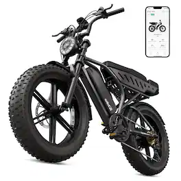 TST GRP - R9 1500W Long-Range Full-Suspension Moped Style Electric Bike (2026 Model) - Black