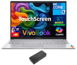 ASUS - Vivobook 15 Laptop 15.6 FHD (Intel i7-1355U, 16GB DDR4, 1TB PCIe SSD, Intel Iris Xe, Win 11 Pro) - Silver