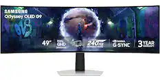 SAMSUNG Odyssey OLED G9 49" QHD (5120x1440) NVIDIA 240Hz G-SYNC REFRESH RATE 3 YEAR WARRANTY