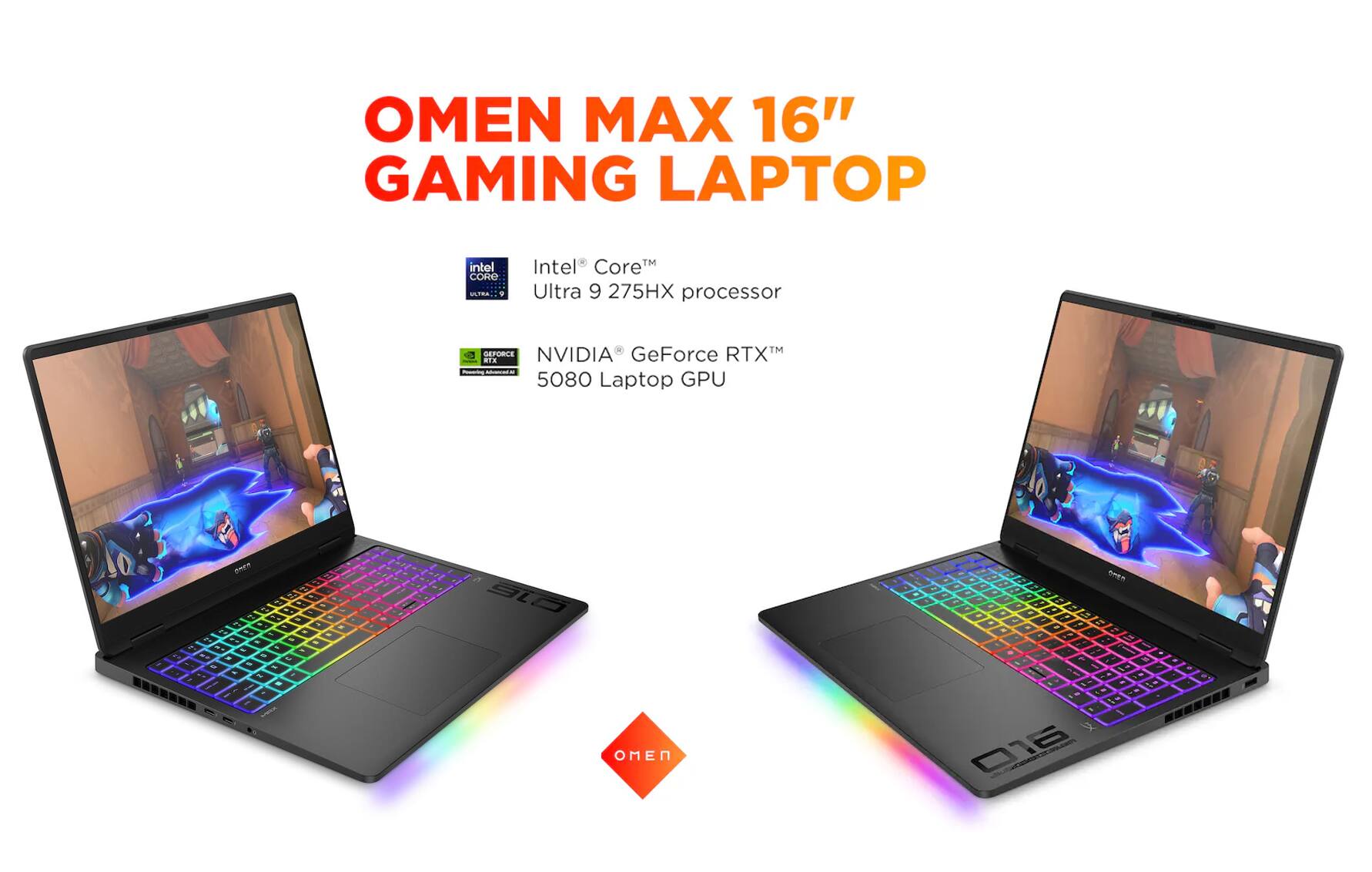 OMEN MAX 16" GAMING LAPTOP  
Intel® Core™ Ultra 9 275HX processor  
NVIDIA® GeForce RTX™ 5080 Laptop GPU