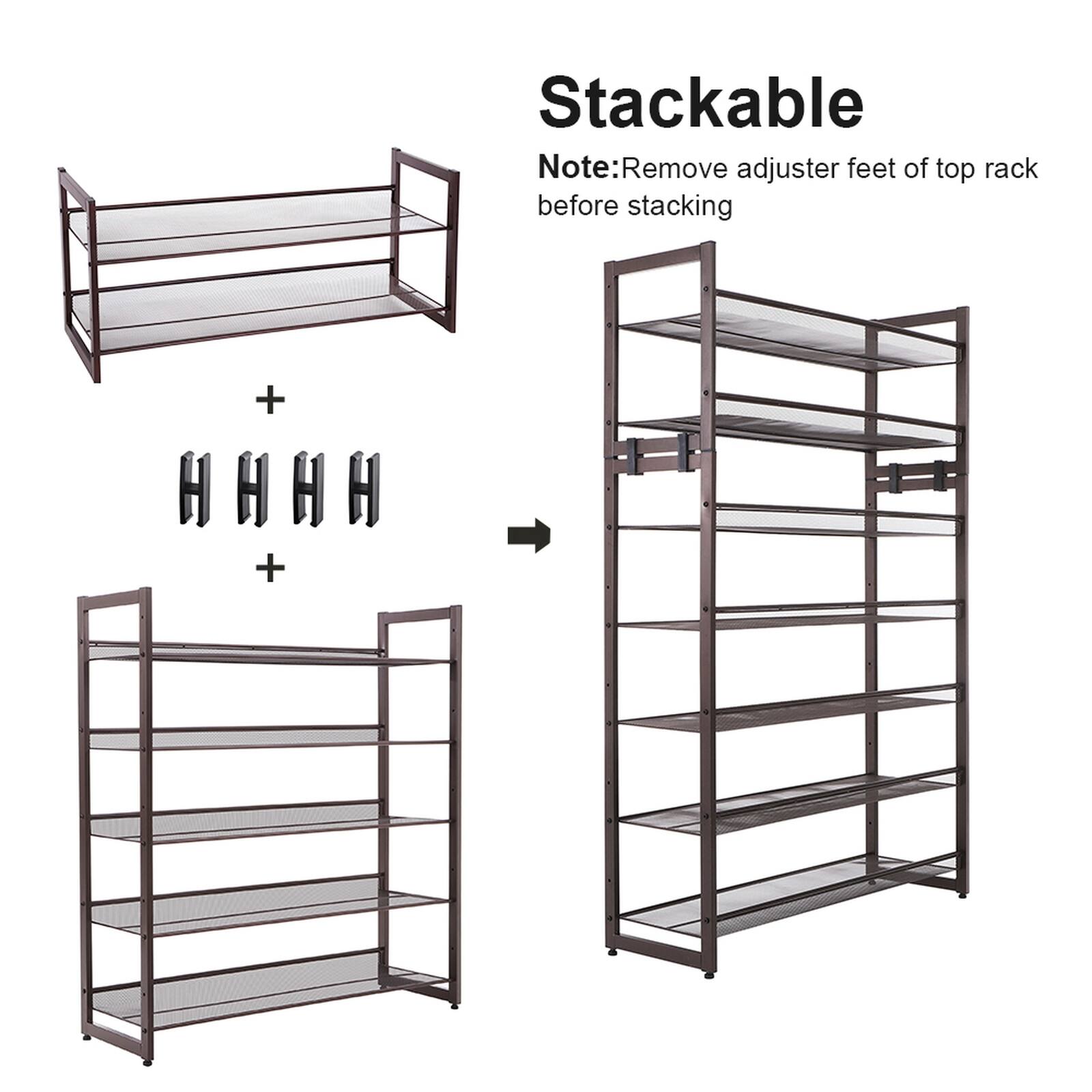 Stackable

Note: Remove adjuster feet of top rack before stacking