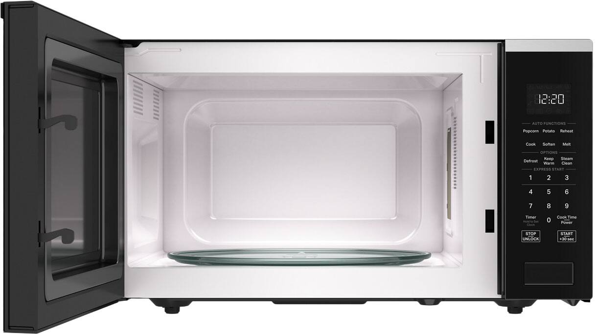 12:20

AUTO FUNCTIONS
Popcorn Potato Reheat Cook Soften Melt

OPTIONS
Keep Steam Defrost Warm Clean

EXPRESS START
1 2 3 4 5 6 7 8 9

Timer
Cook Time Power

STOP UNLOCK START +30 sec