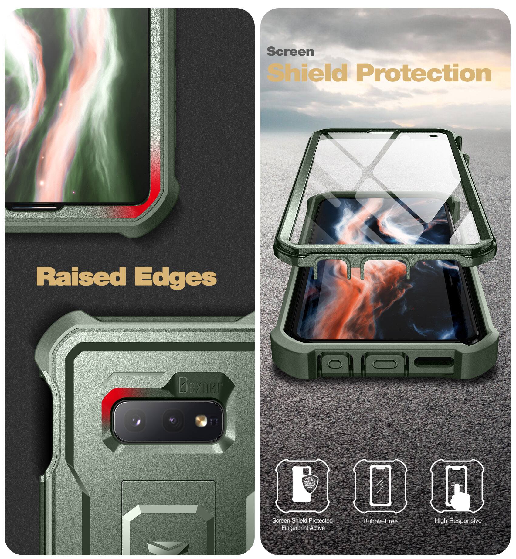 Screen Shield Protection  
Raised Edges  
Screen Shield Protected  
Fingerprint Active  
Bubble-Free  
High Responsive