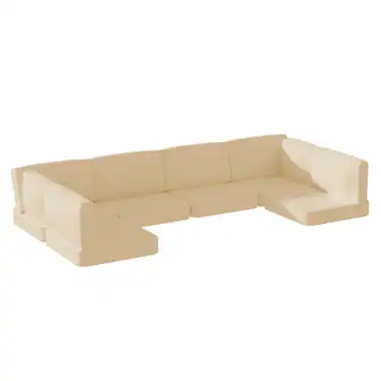 Front. RYHNUYNE - 14-Piece Outdoor Patio Sofa Cushions, Khaki Seat Cushion with Zipper, Water-Resistant Patio Furniture Cushion - Khaki.