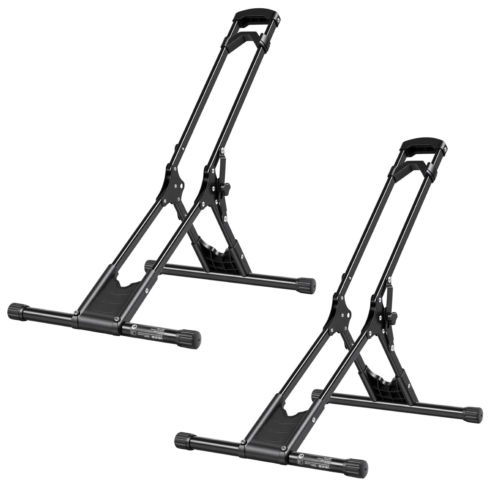 Alt View 5. VEVOR - Bike Stand 2 Pack, Foldable Freestanding Bike Storage Rack, Carbon Steel Garage Bicycle Floor Stand - Black.
