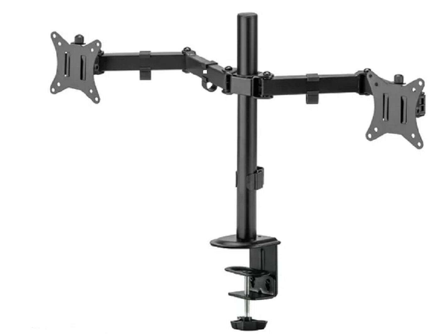 Front. Barkan - Barkan Adjustable Dual Arms, Up to 32" Monitor - Black.