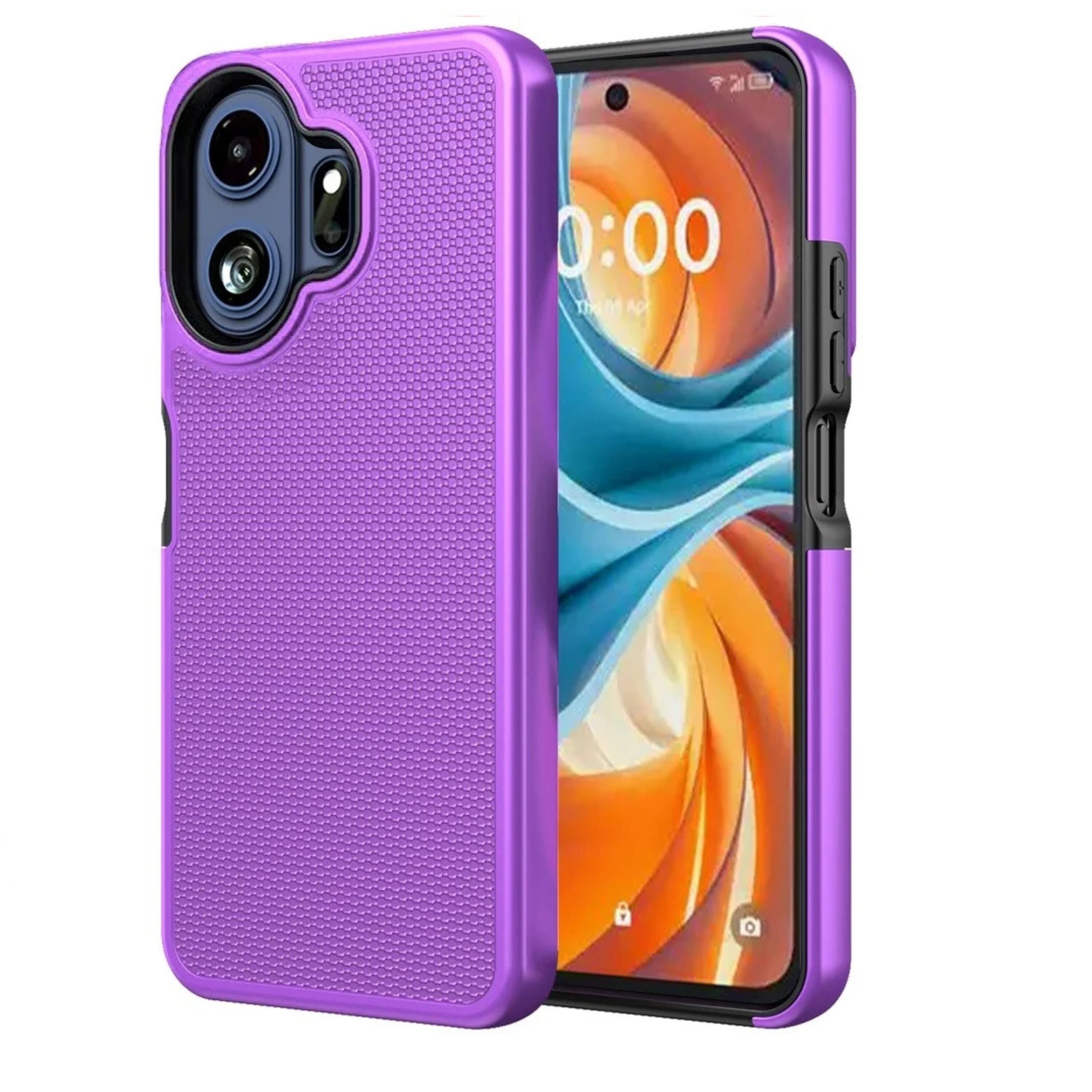 Kitcheniva Rugged Textured Hybrid Protective Phone Case With Tempered ...