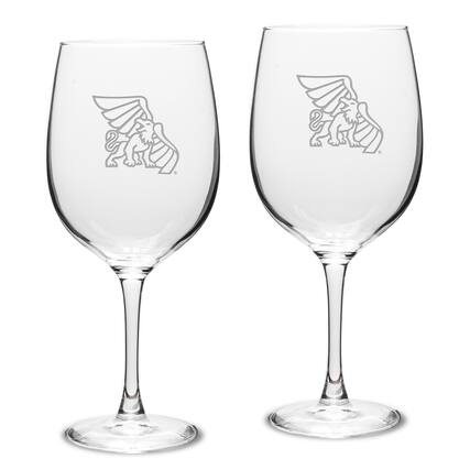 Front. Jardine - Missouri Western State Griffons Two-Piece 19oz. Traditional Red Wine Glass Set - Multicolor.