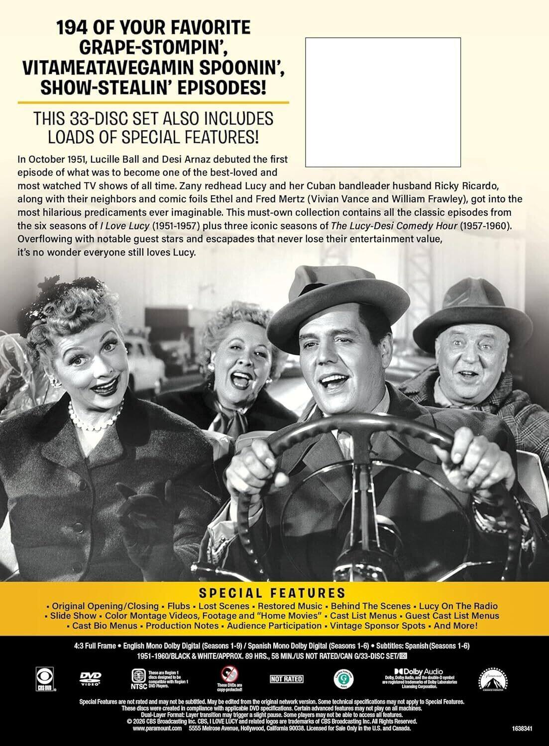 Alt View 1. I Love Lucy: The Complete Series (75th Anniversary)   - DVD.