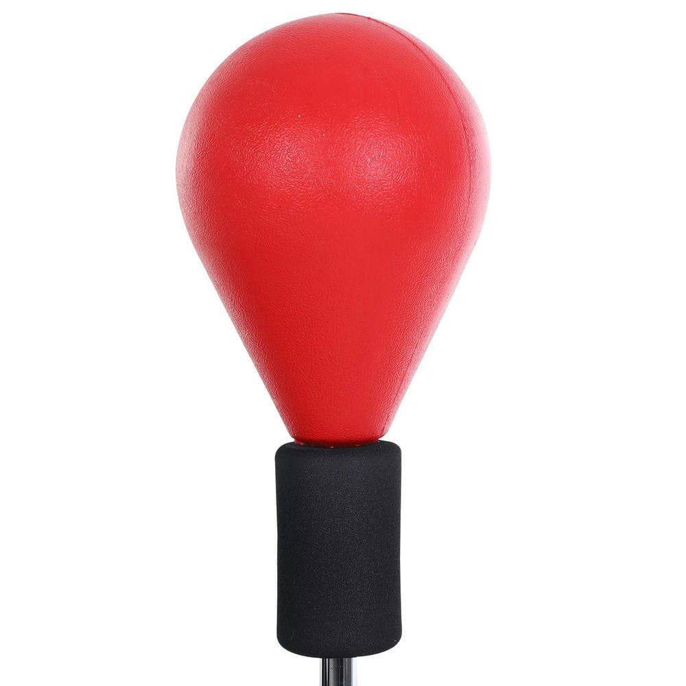 Angle. Resenkos - Free-Standing Punching Bag Set with Adjustable Stand and Included Boxing Gloves - Red - Red.