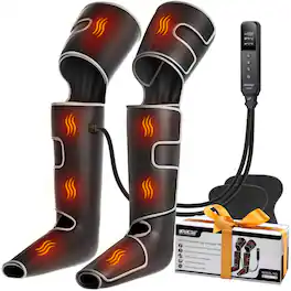 CINCOM - Full Leg & Foot Compression Massager with Heat - Silver